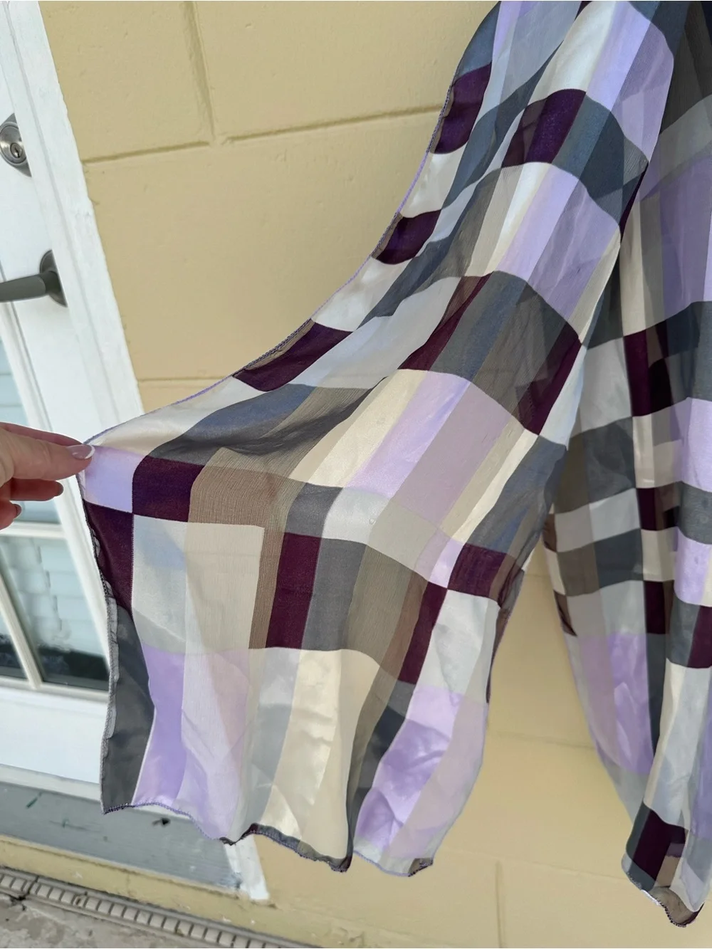 Lightweight Patterned Women's Scarfs - Purple & Brown